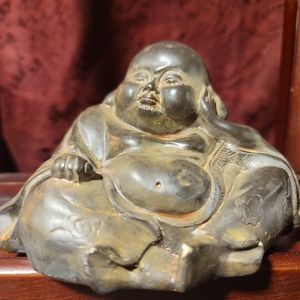 Vintage Burl Wood Buddha with Kama Sutra Carvings Underneath ..
